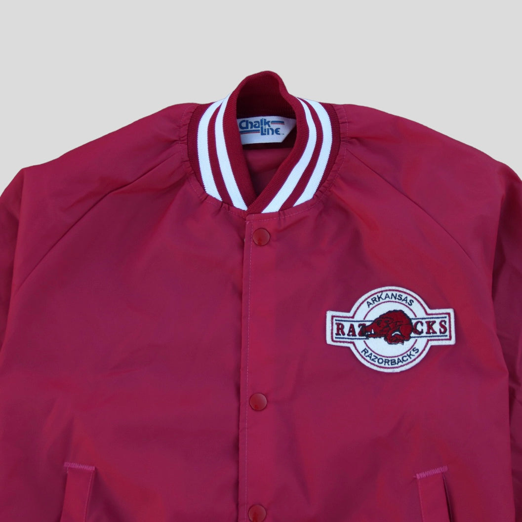 1990s Razorbacks Chalk Line Varsity Jacket - backtovida