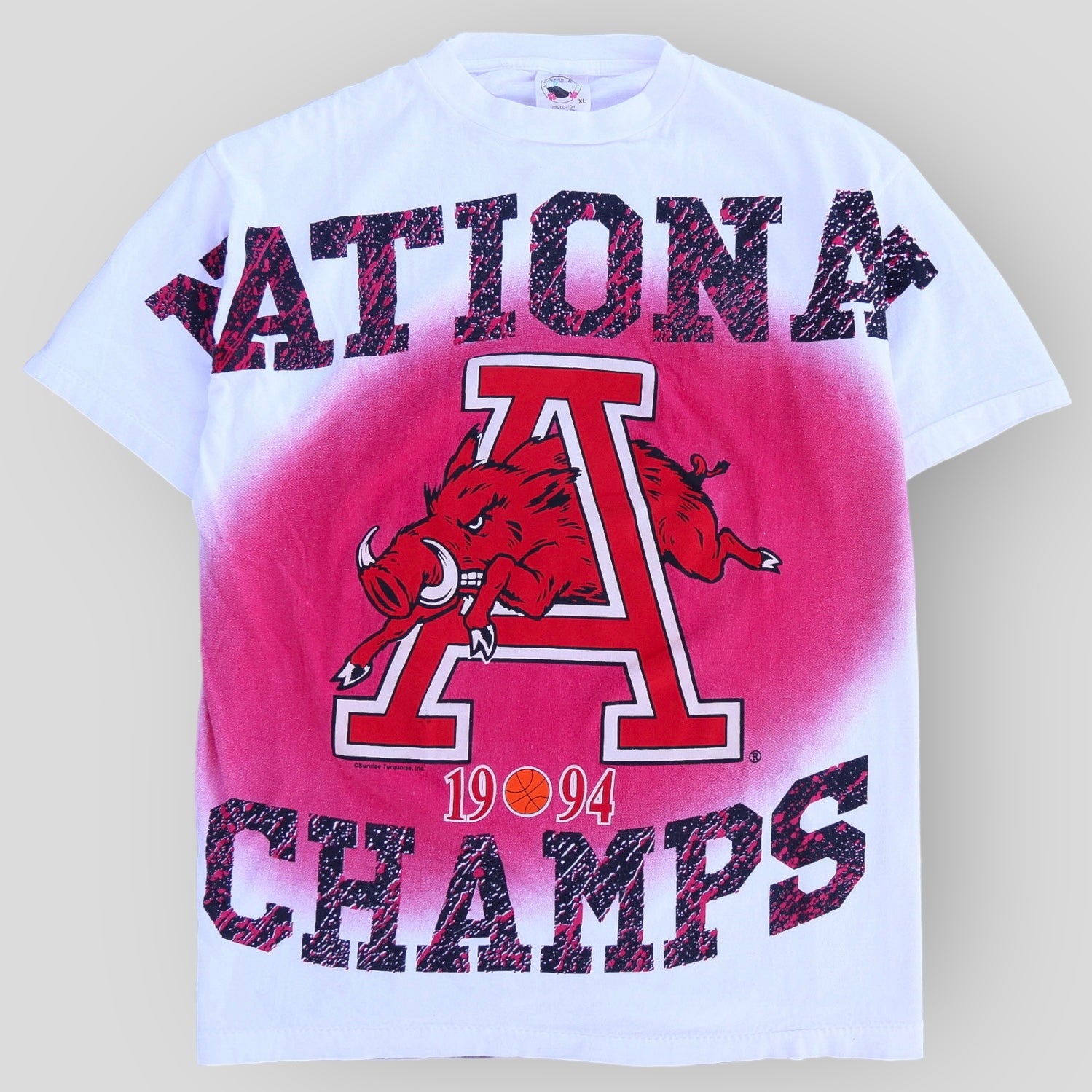 1990s Rare 1994 All Over Print National Champs Official T-Shirt - backtovida