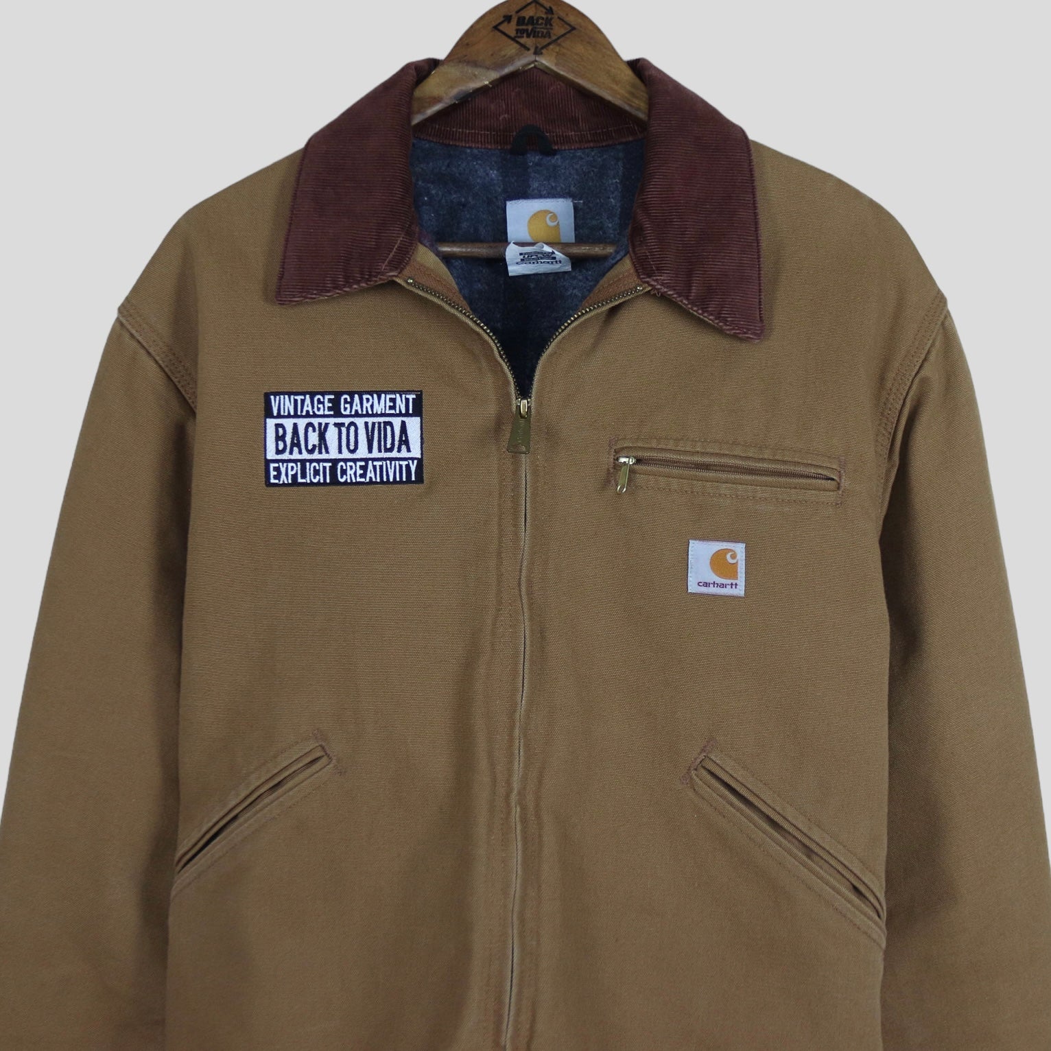 90s [vintage garment] Carhartt Detroit Jacket blanket lined - backtovida