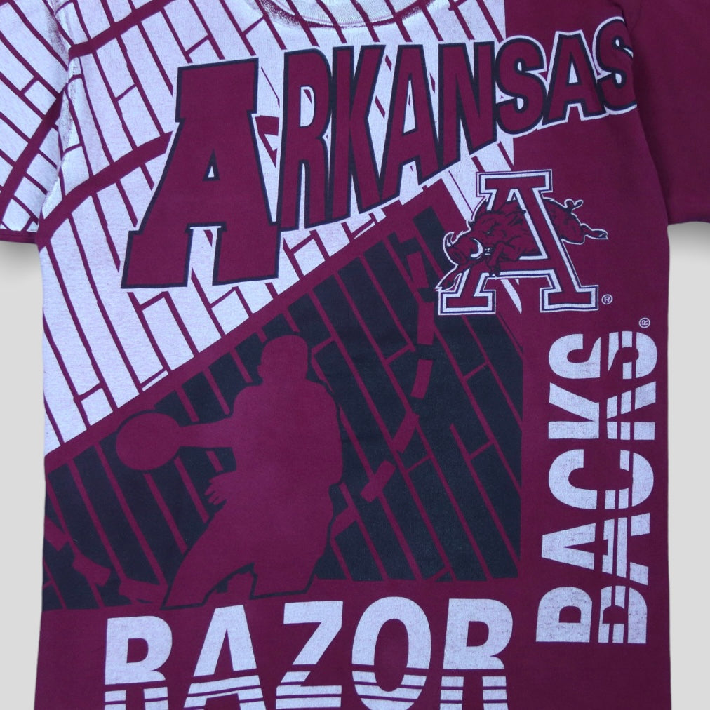 A90’s Arkansas Razorbacks AOP T Shirt - backtovida