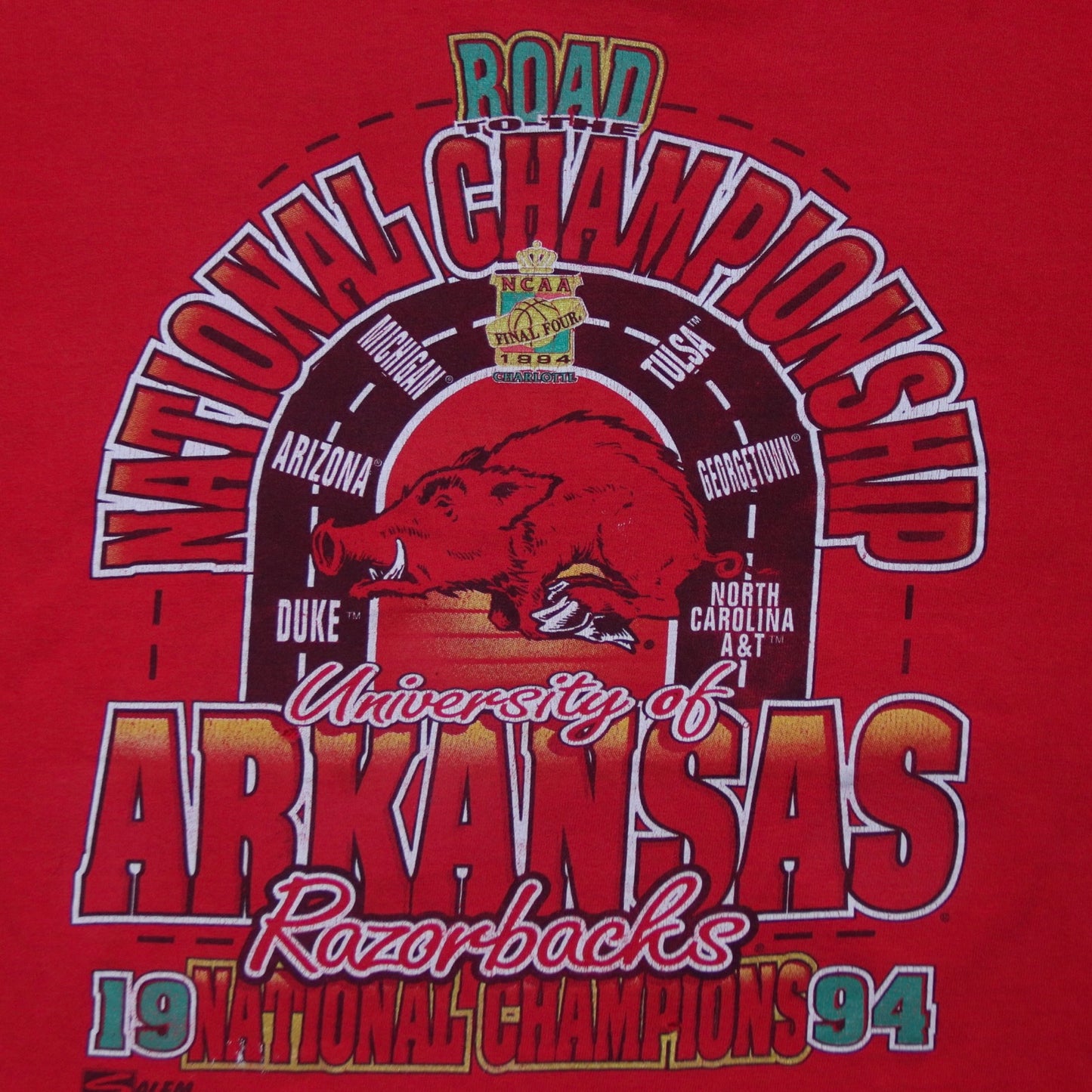 1994 Razorbacks Road To National Championship T-Shirt - backtovida