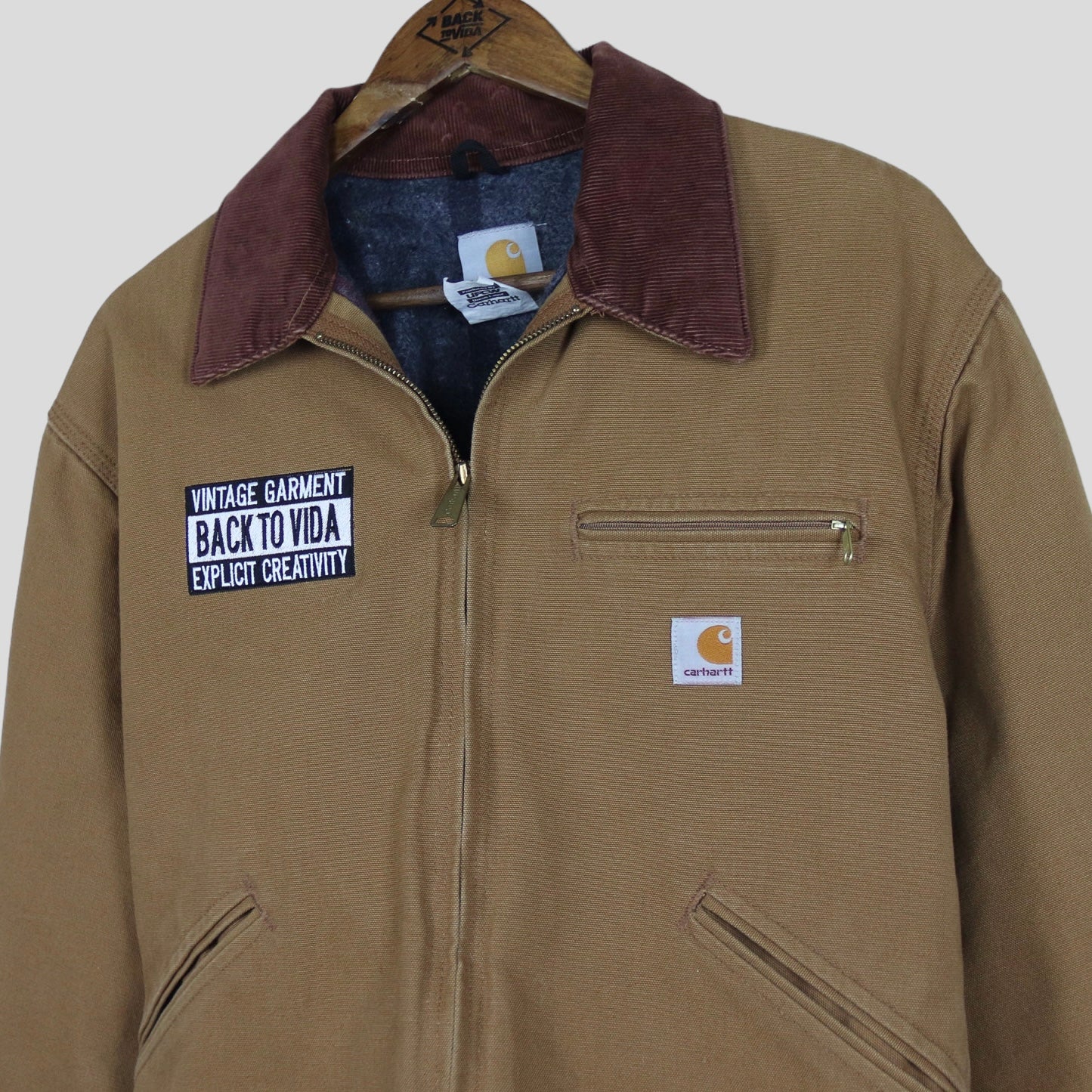 90s [vintage garment] Carhartt Detroit Jacket blanket lined - backtovida