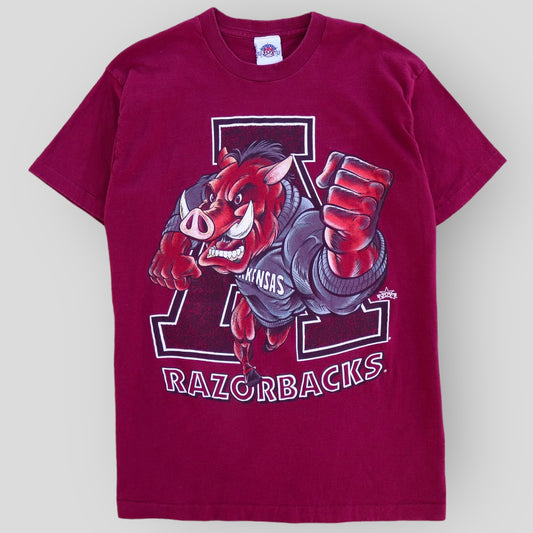 1990s Arkansas Razorbacks Mad Hog Vintage T-Shirt - backtovida