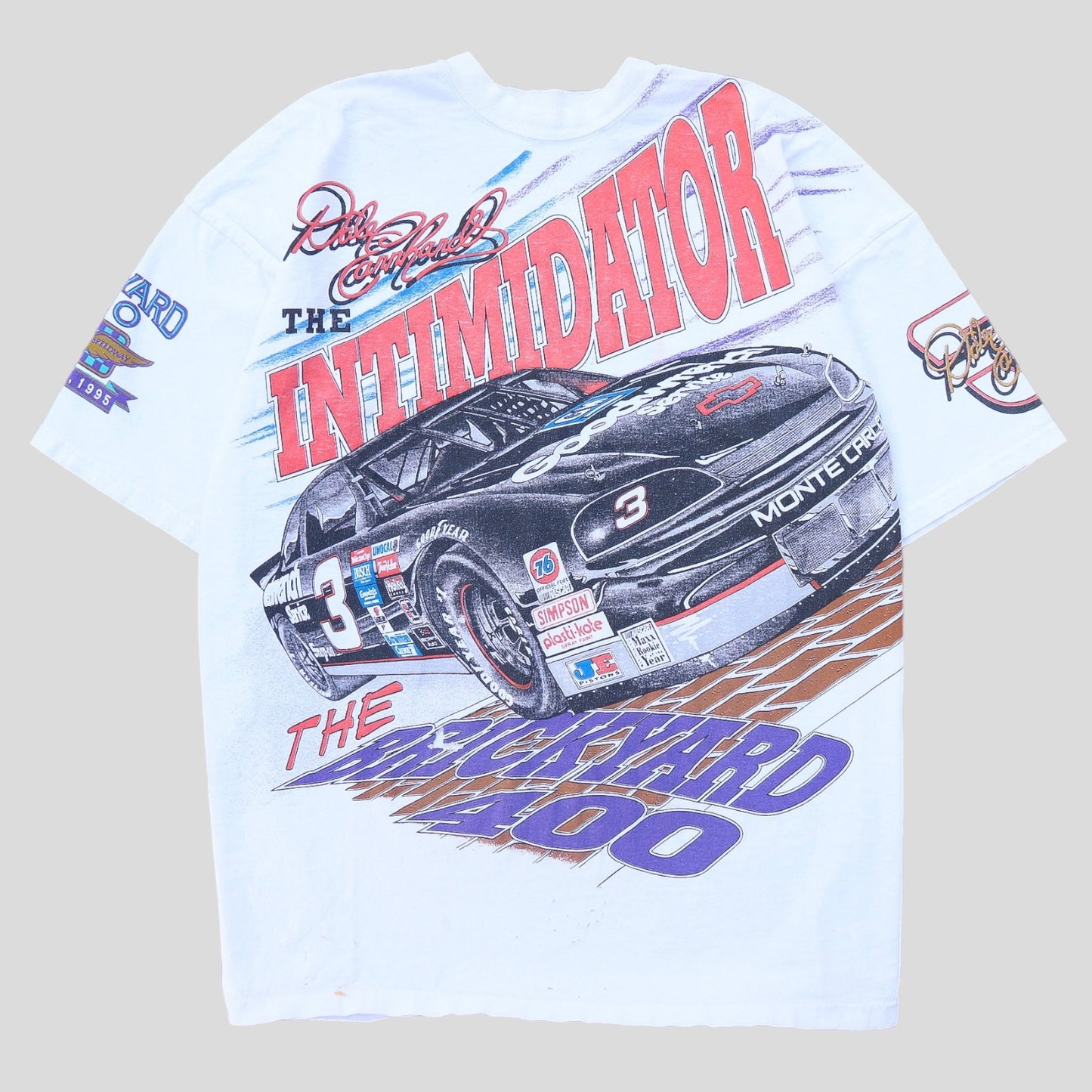 1995 Dale Earnhardt The Intimidator AOP Vintage NASCAR T-Shirt - backtovida