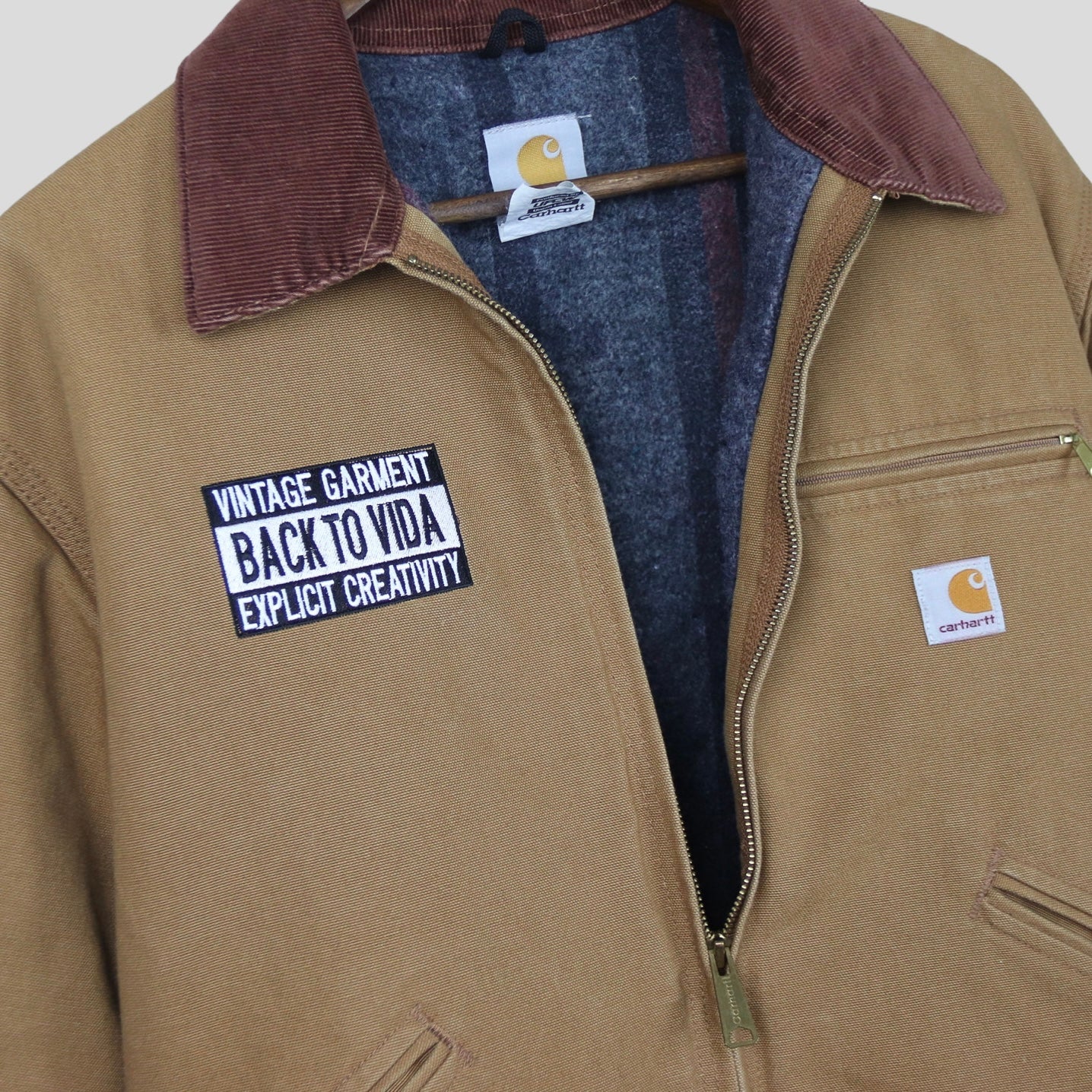 90s [vintage garment] Carhartt Detroit Jacket blanket lined - backtovida