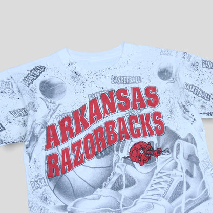 1990’s Arkansas Razorbacks AOP T Shirt - backtovida