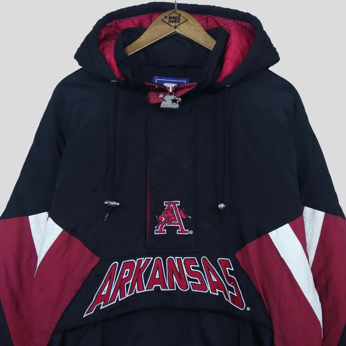 90s Arkansas Vintage Starter Puffer Pullover - backtovida