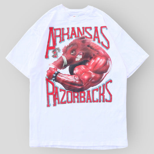 1992 Arkansas Razorbacks Mad Hog Vintage T-Shirt - backtovida