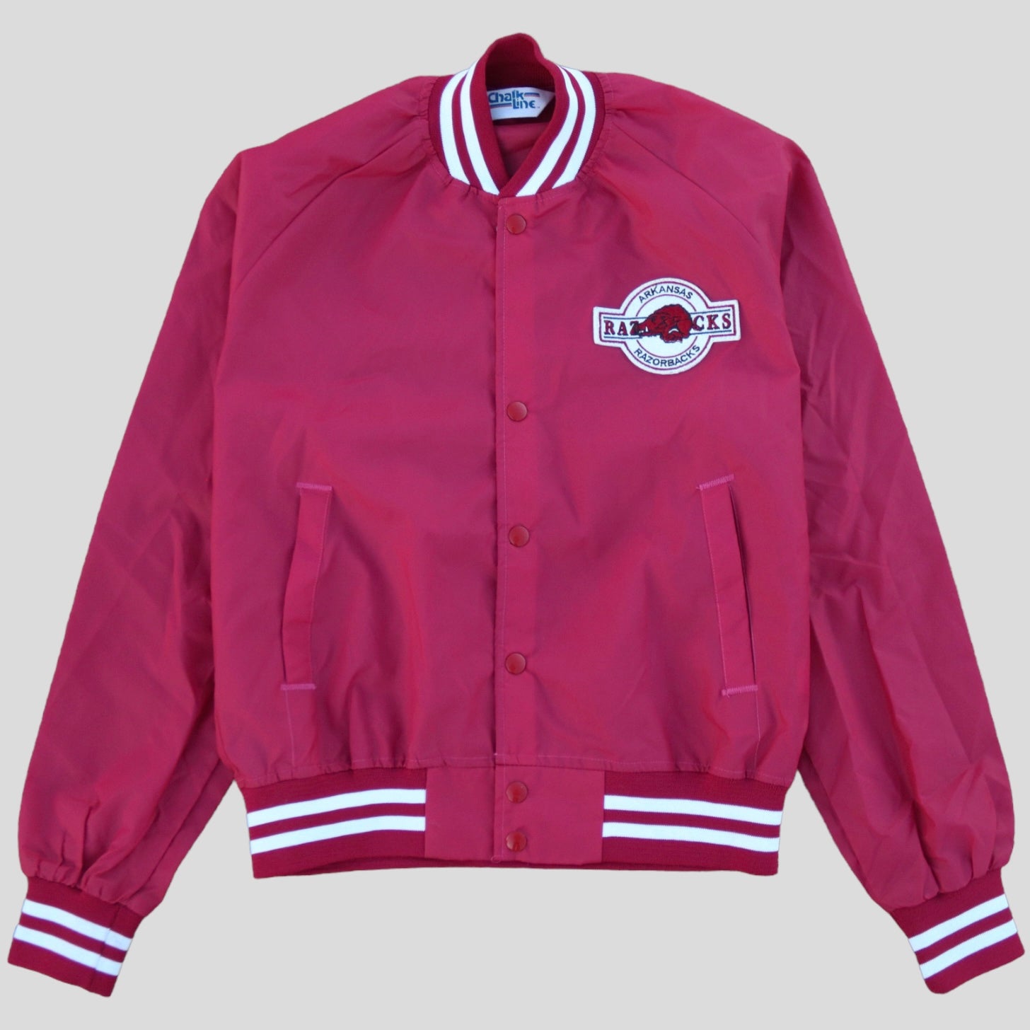 1990s Razorbacks Chalk Line Varsity Jacket - backtovida