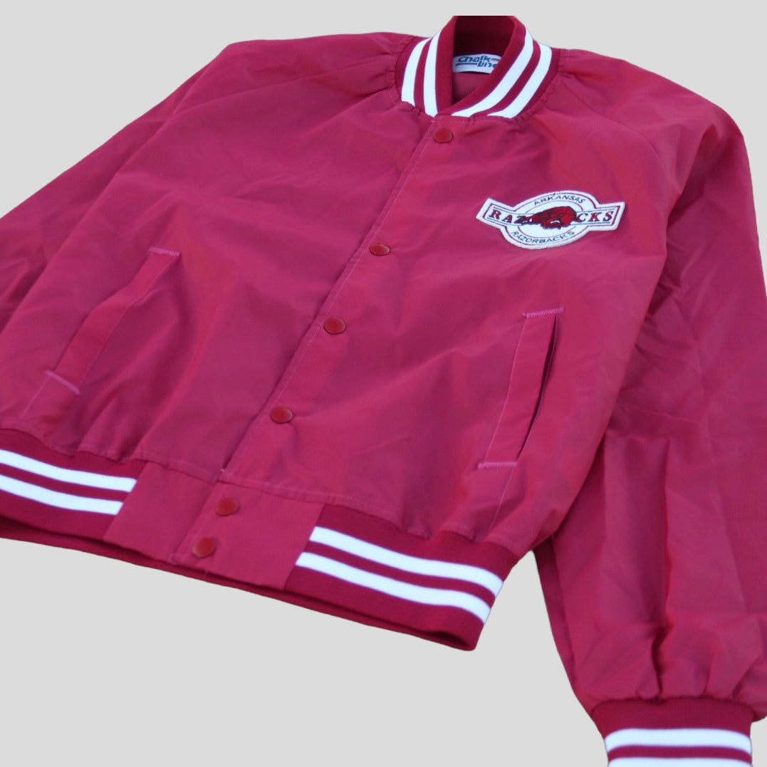 1990s Razorbacks Chalk Line Varsity Jacket - backtovida