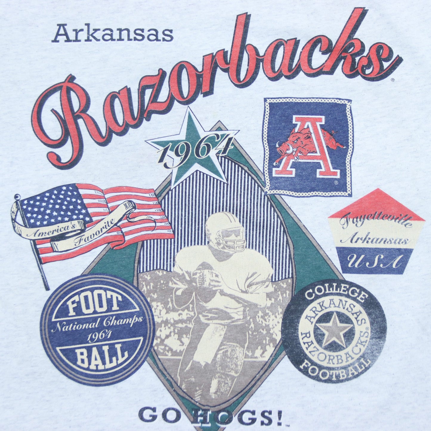 90s Razorbacks 1964 Football Champs T-Shirt - backtovida