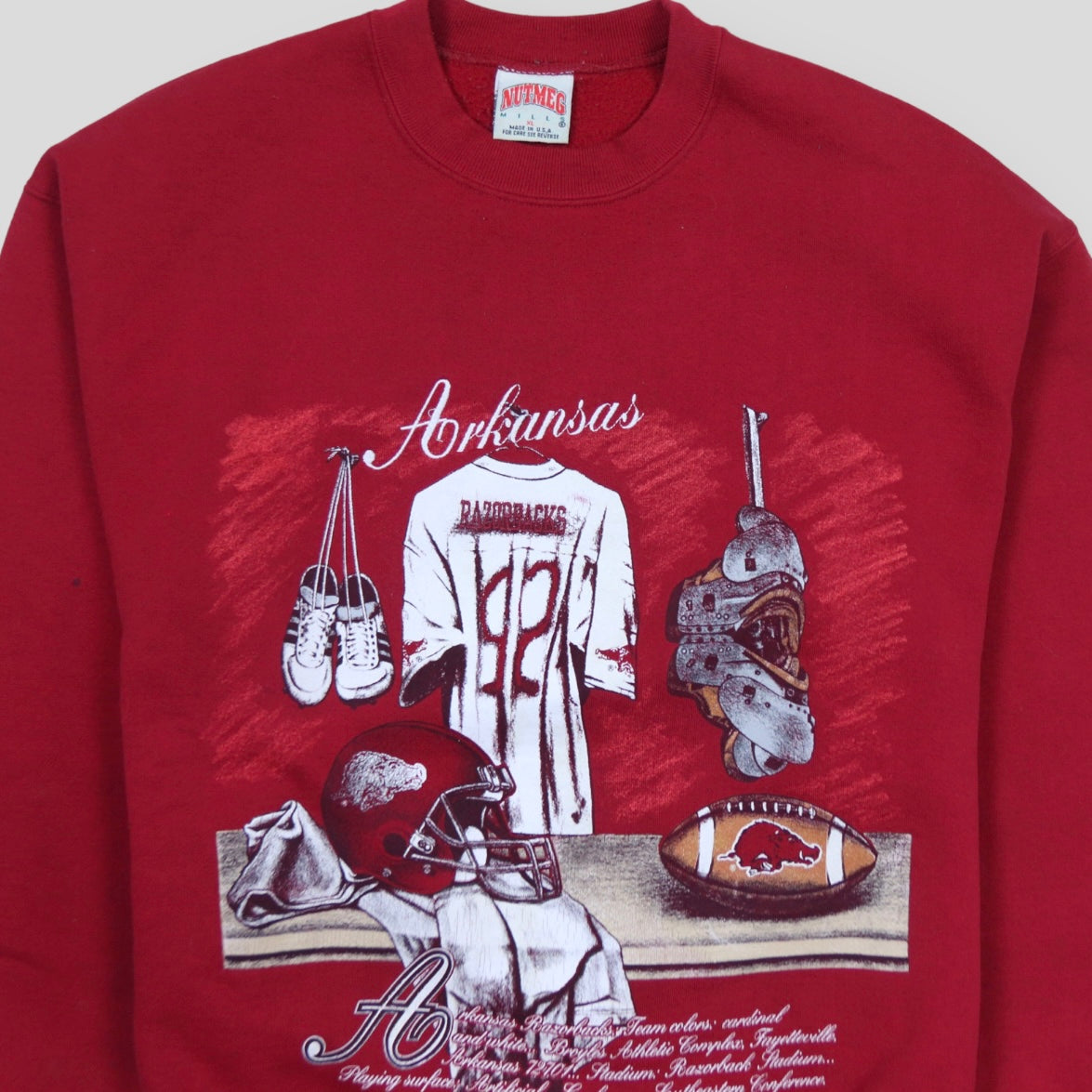 90s Arkansas Razorbacks Football Crewneck - backtovida