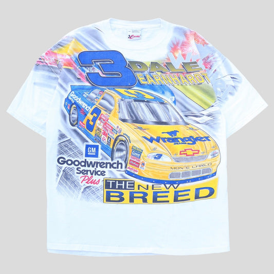 1990s Dale Earnhardt “The New Breed” AOP NASCAR T-Shirt - backtovida