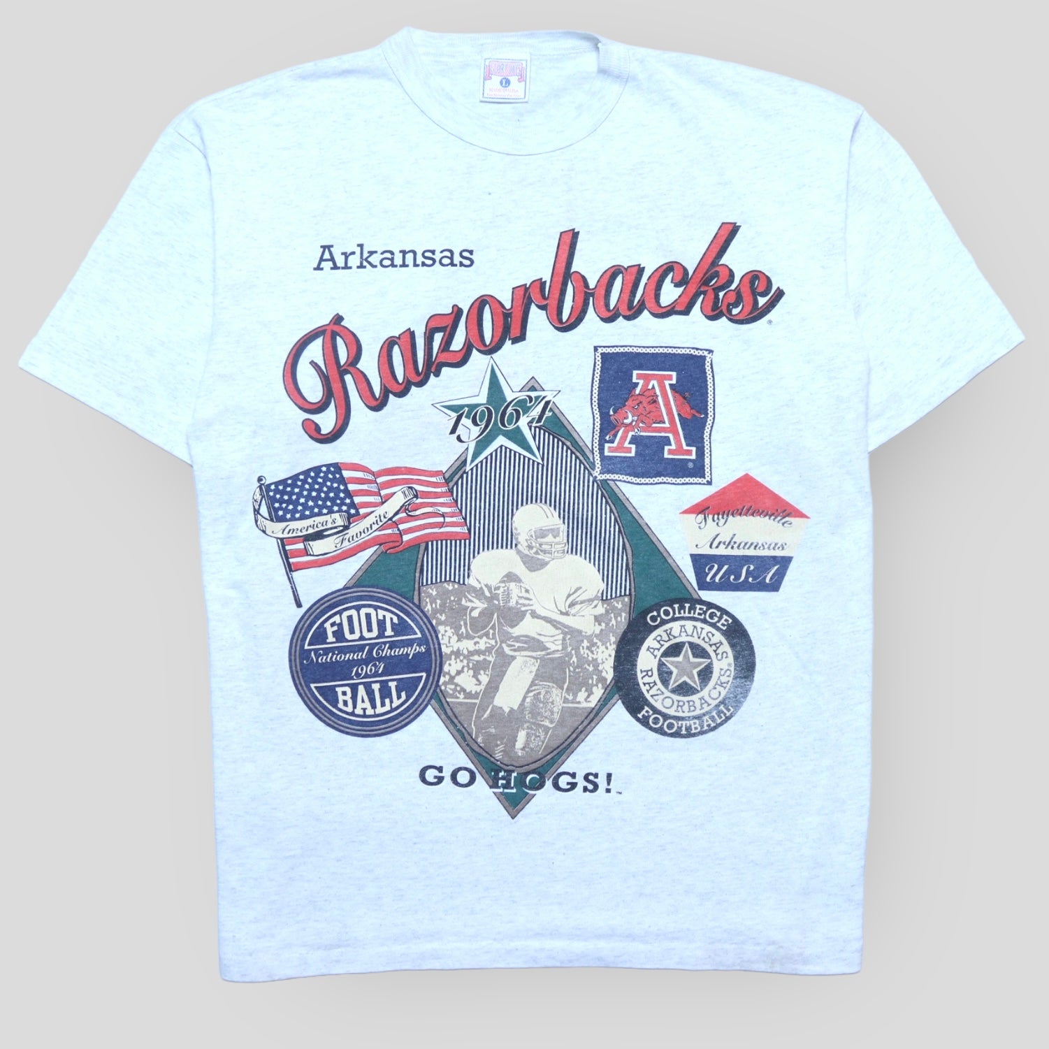 90s Razorbacks 1964 Football Champs T-Shirt - backtovida