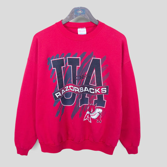 90's Arkansas Razorbacks Vintage Sweatshirt - backtovida