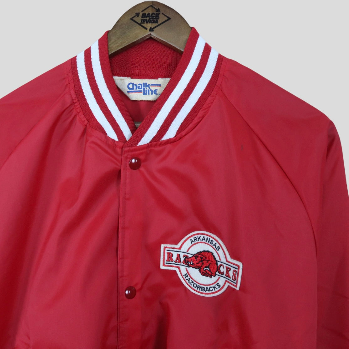 1980’s Razorbacks Chalk Line Varsity Jacket - backtovida