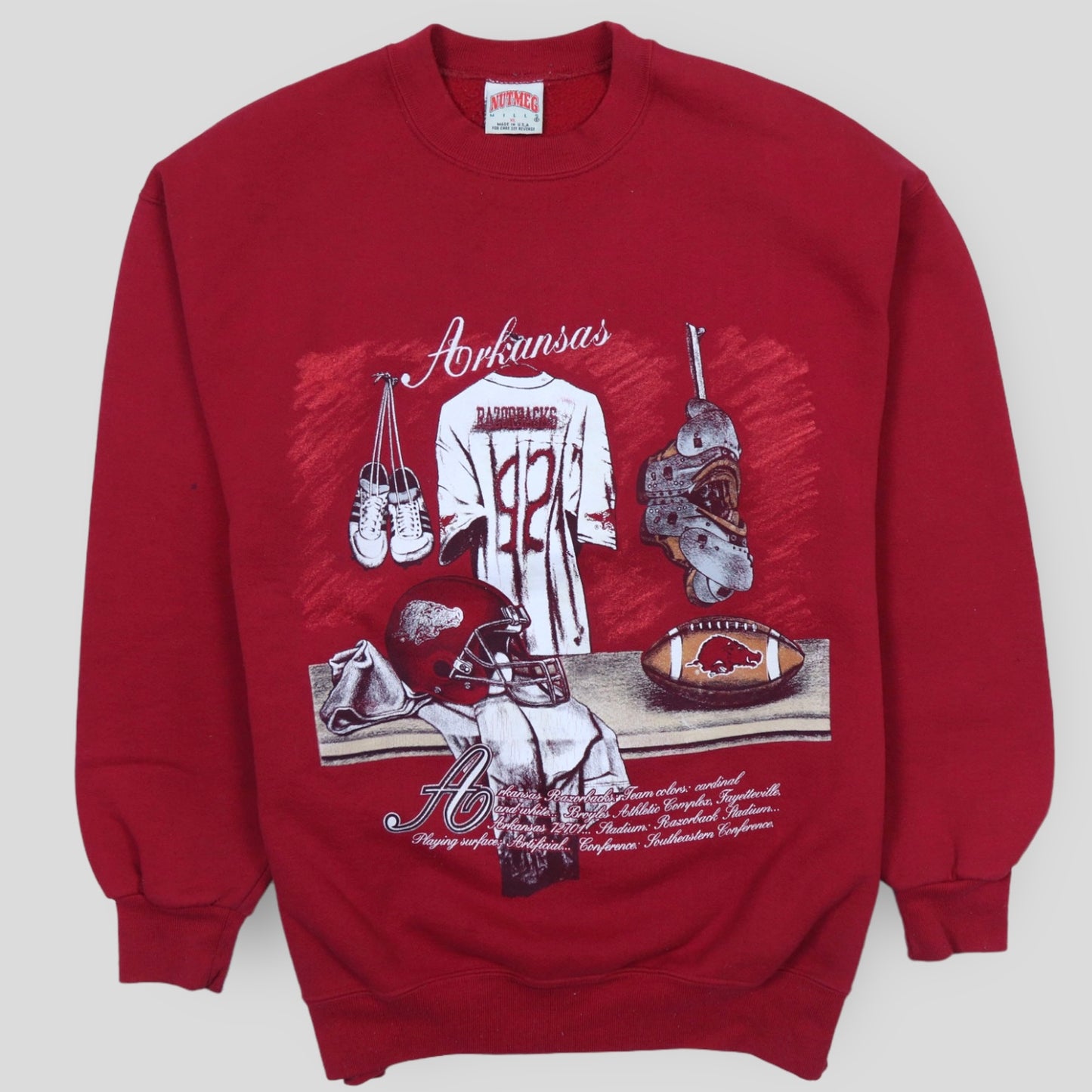 90s Arkansas Razorbacks Football Crewneck - backtovida