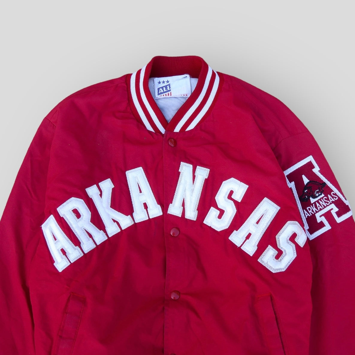 Arkansas Razorback Jacket 1980s Arkansas Razorbacks Varsity Jacket – backtovida
