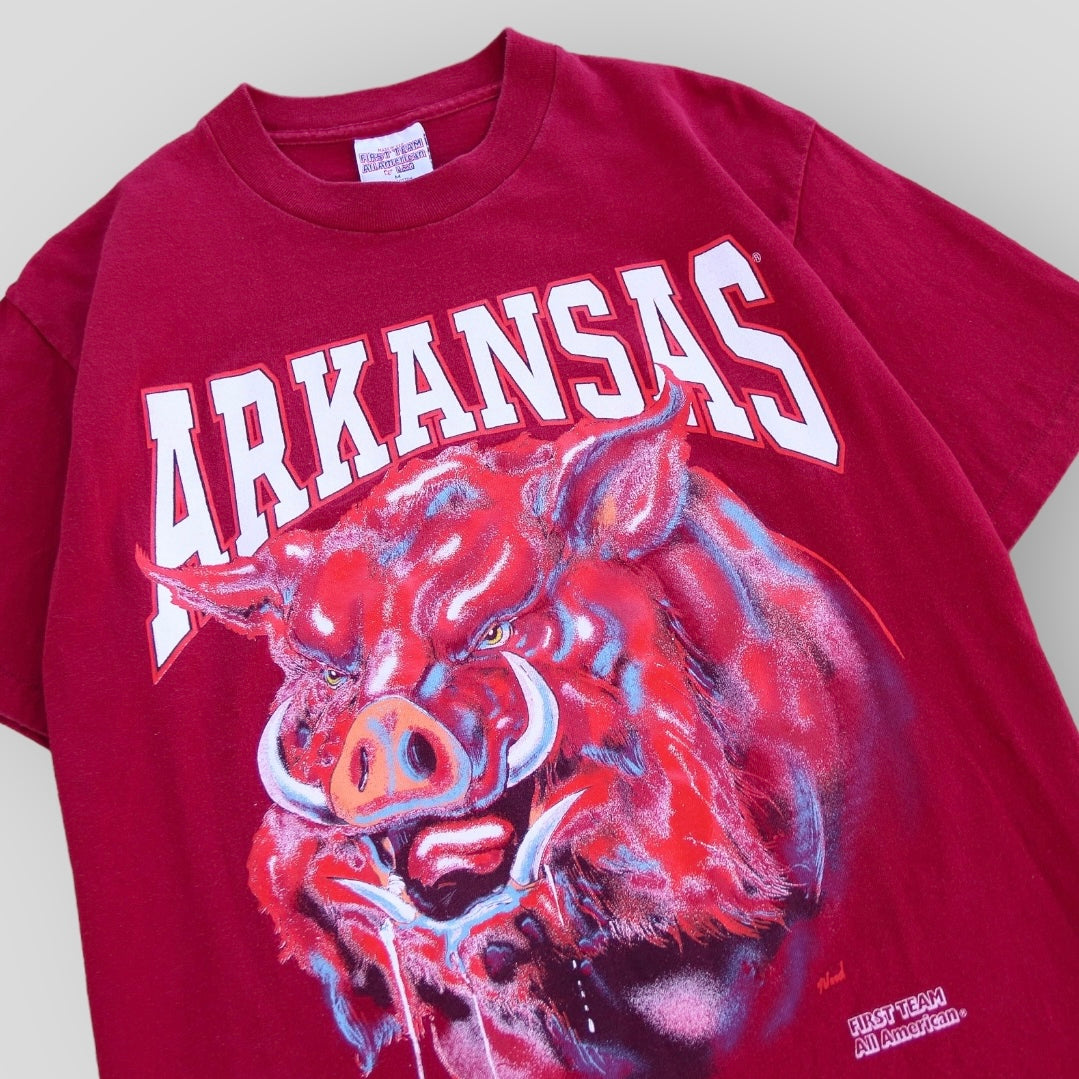 1990s Arkansas Game Face Art Style T-Shirt - backtovida