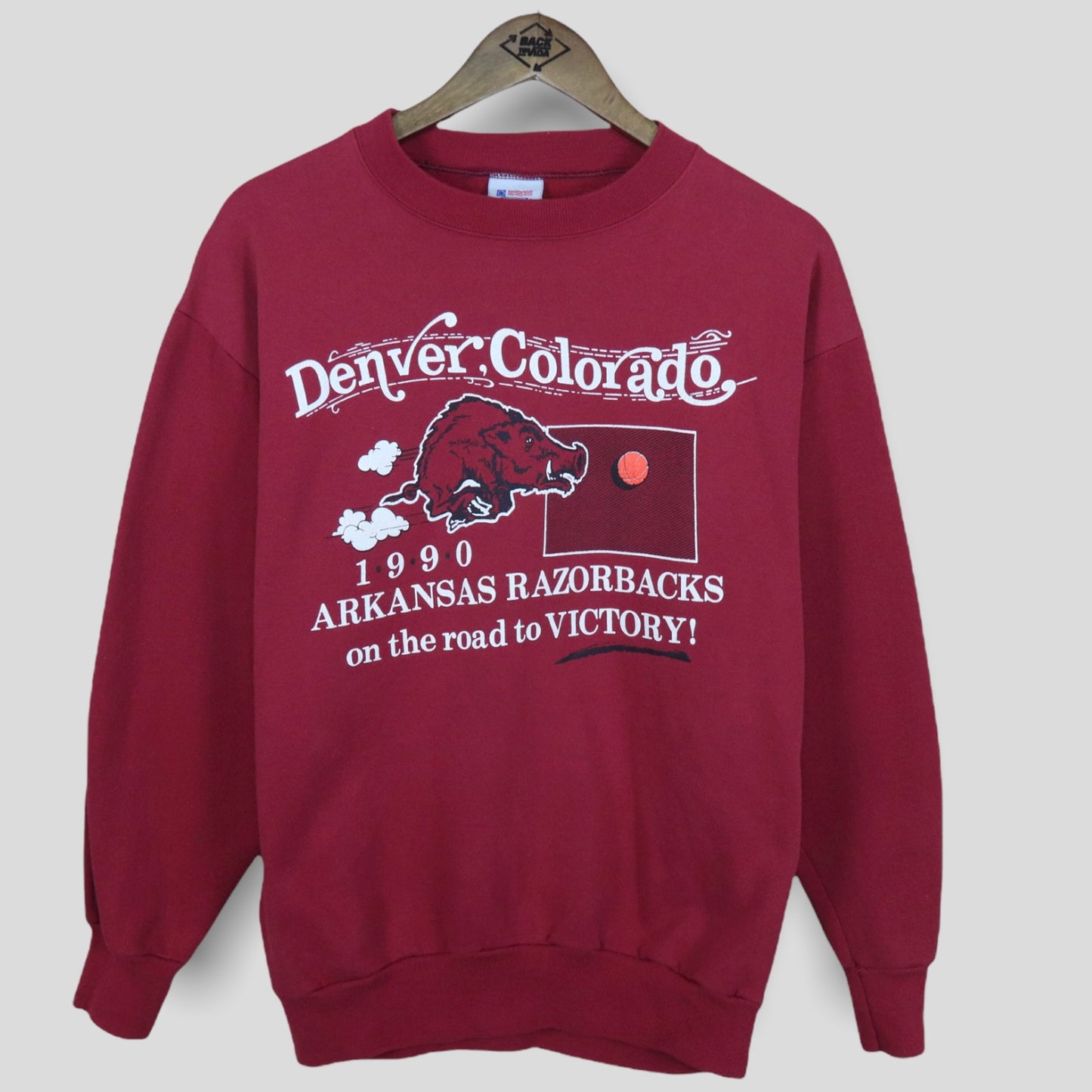 1990 Razorbacks Road To Victory Crewneck - backtovida