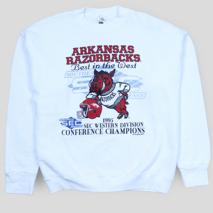 1995 Conference Champions Arkansas Razorbacks Crewneck - backtovida