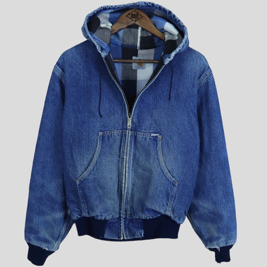 Vintage Carhartt Denim/Blanket Lined Hooded Jacket - backtovida