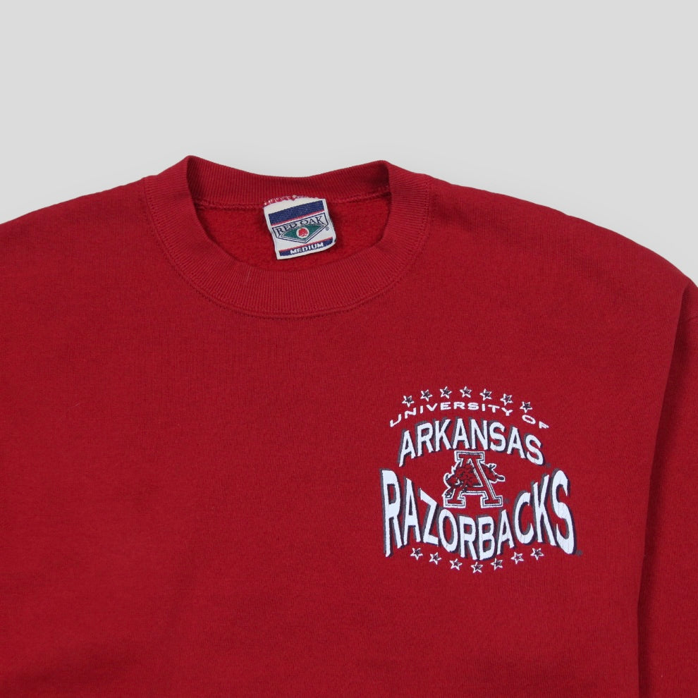 90s University Of Arkansas Razorbacks Crewneck - backtovida