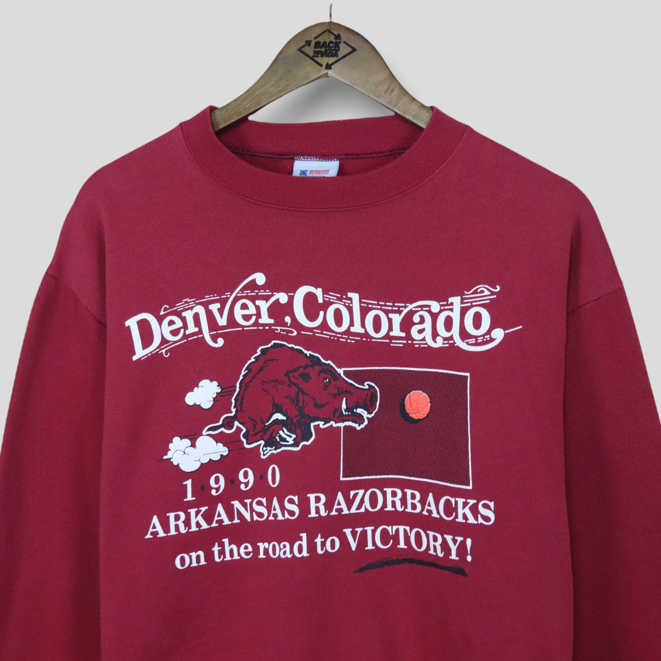 1990 Razorbacks Road To Victory Crewneck - backtovida