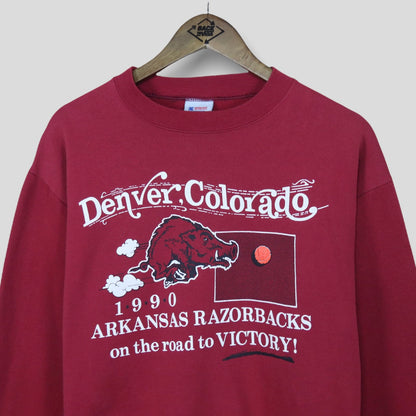 1990 Razorbacks Road To Victory Crewneck - backtovida