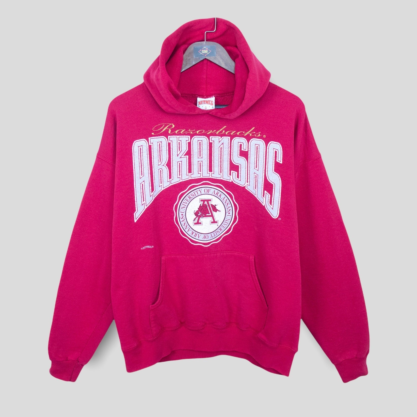 90's Arkansas Razorbacks Vintage Hoodie - backtovida